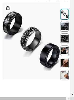 Ricjurzzty 3PCS Black Stainless Steel